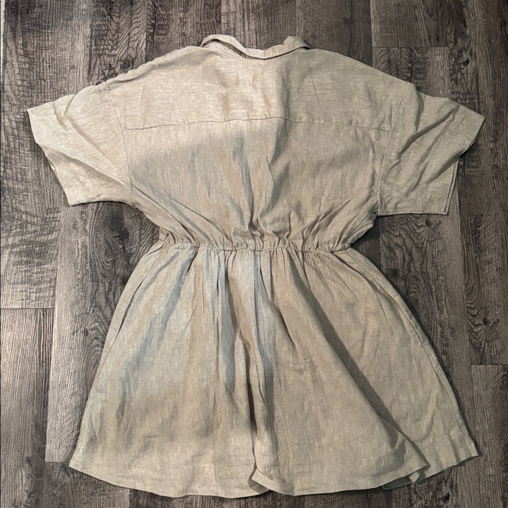 Abercrombie & Fitch Linen Dress - Tan - Size Large Petite - Picture 4 of 4